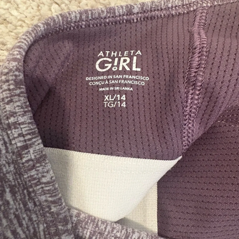 Athleta Girl Heathered Purple Tank Top - Size XL/14, Like New - Picture 6 of 6